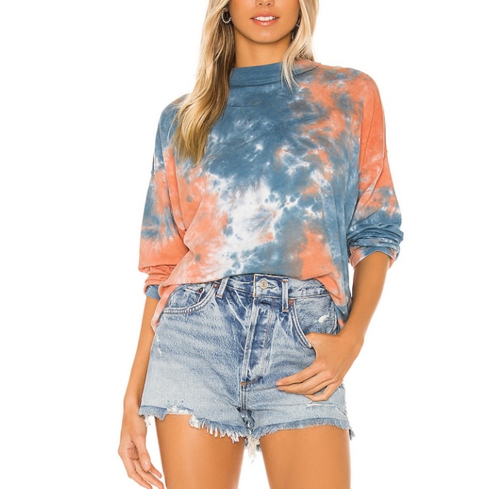 Free People Be Free Tie-Dyed Long Sleeve